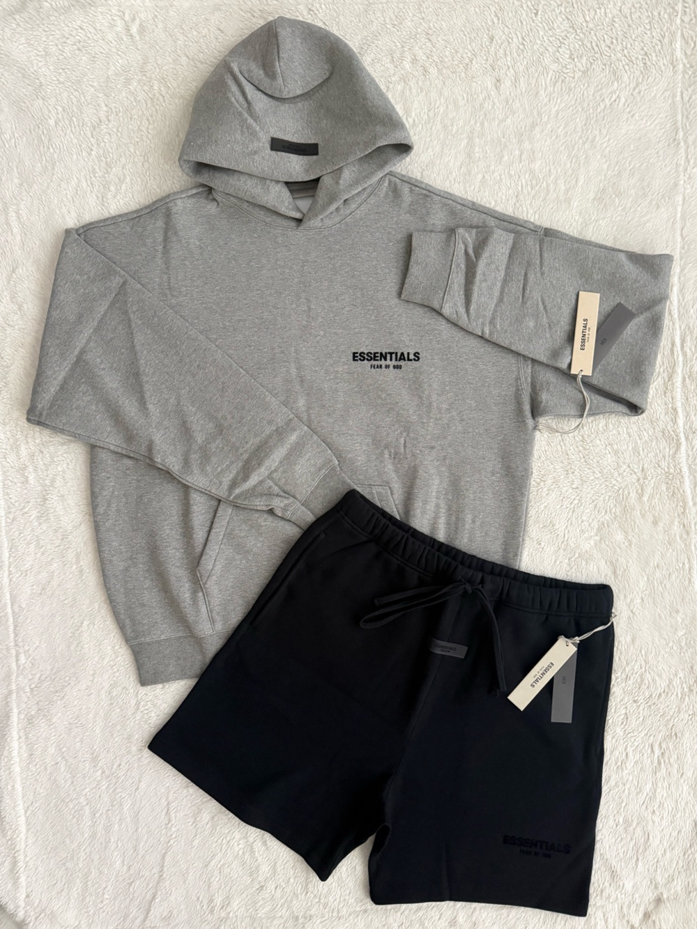 Men’s Fear of God Essentials Bundle, Hoodie & Shorts, Size Large, NWT